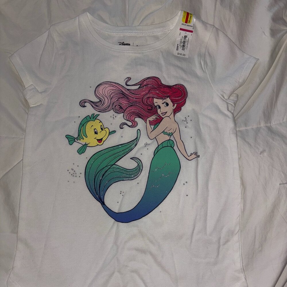Disney Ariel Girls T-Shirt Size 6 | Jumping Beans Softest Tee | Little Mermaid N
